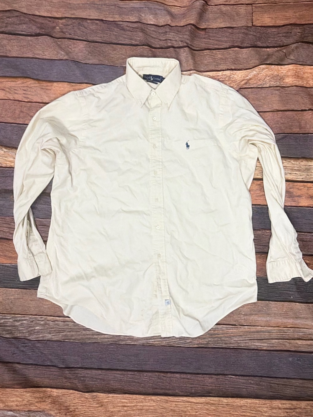 Polo Ralph Lauren Light Yellow Preppy Button Down Men's Dress Shirt